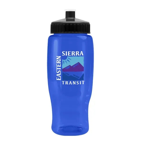 Pedal Pusher 27oz Recycled Transparent Contour Bottle w/Push