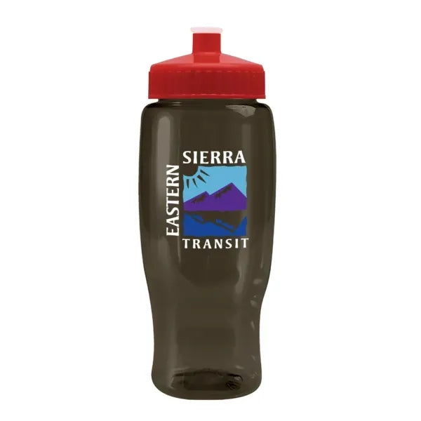 Pedal Pusher 27oz Recycled Transparent Contour Bottle w/Push