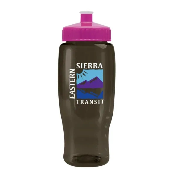 Pedal Pusher 27oz Recycled Transparent Contour Bottle w/Push