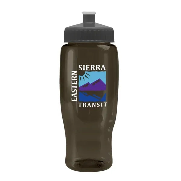 Pedal Pusher 27oz Recycled Transparent Contour Bottle w/Push
