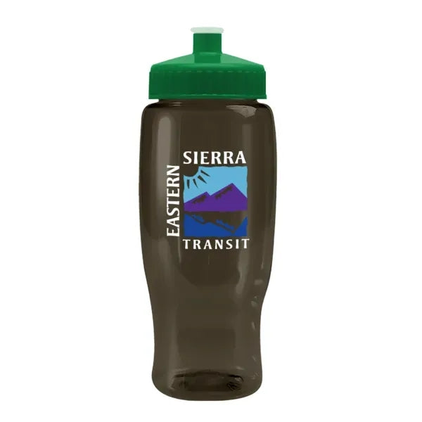Pedal Pusher 27oz Recycled Transparent Contour Bottle w/Push