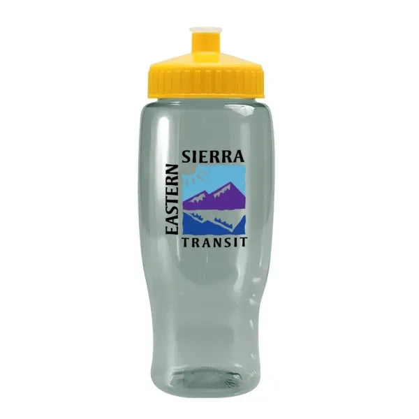 Pedal Pusher 27oz Recycled Transparent Contour Bottle w/Push