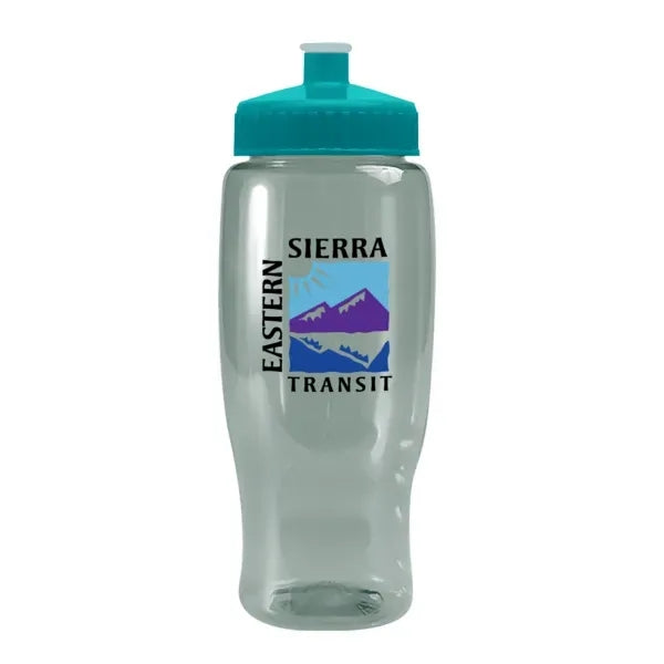 Pedal Pusher 27oz Recycled Transparent Contour Bottle w/Push
