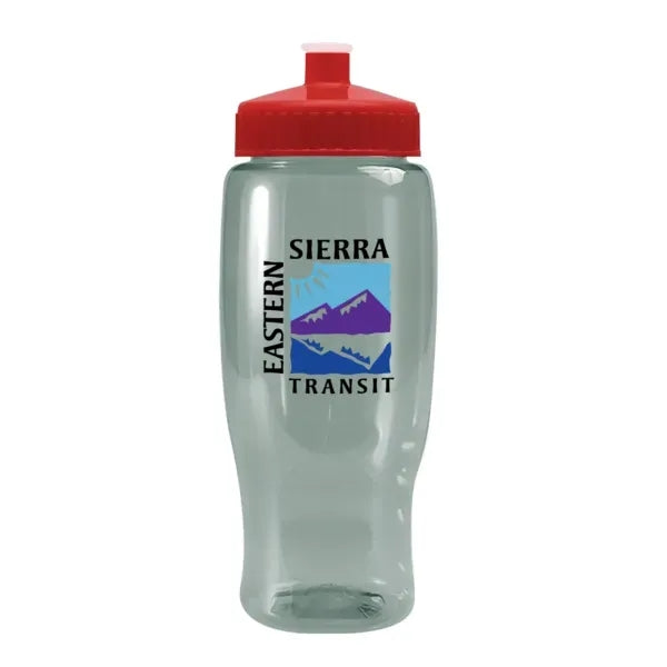 Pedal Pusher 27oz Recycled Transparent Contour Bottle w/Push