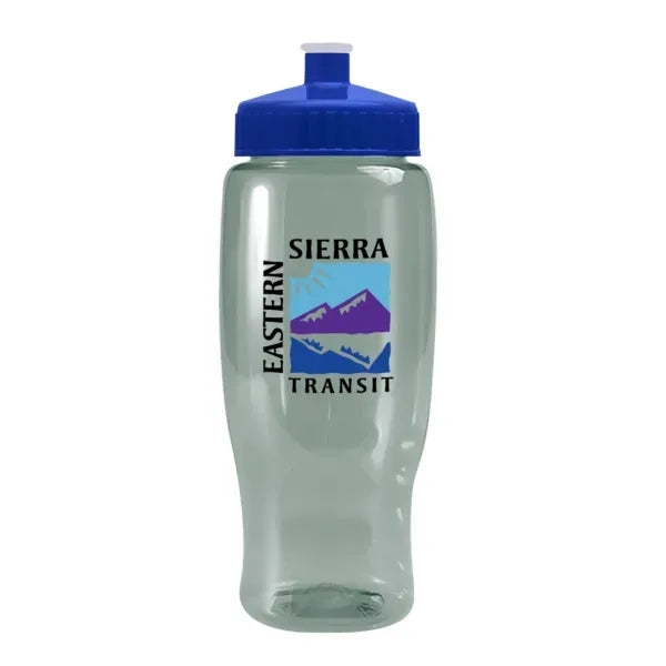 Pedal Pusher 27oz Recycled Transparent Contour Bottle w/Push