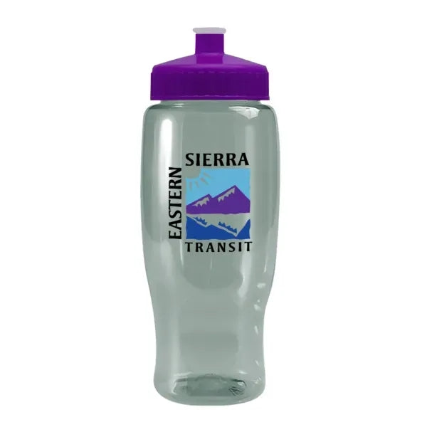 Pedal Pusher 27oz Recycled Transparent Contour Bottle w/Push
