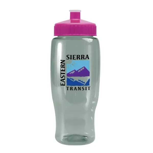 Pedal Pusher 27oz Recycled Transparent Contour Bottle w/Push