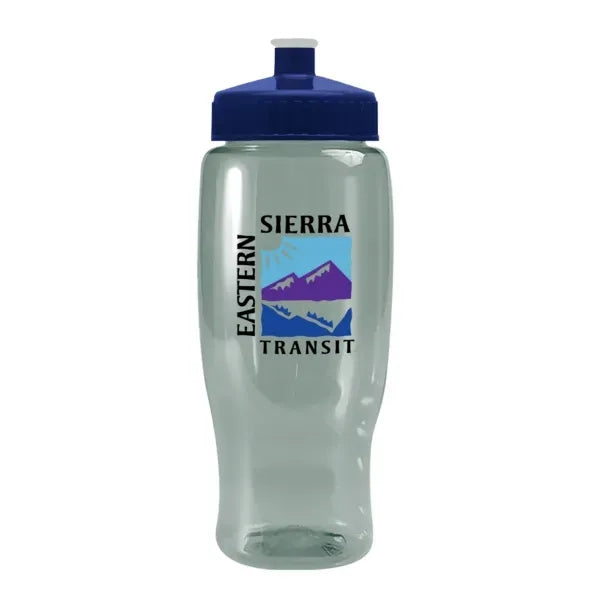 Pedal Pusher 27oz Recycled Transparent Contour Bottle w/Push