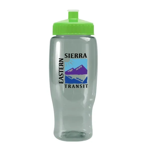 Pedal Pusher 27oz Recycled Transparent Contour Bottle w/Push