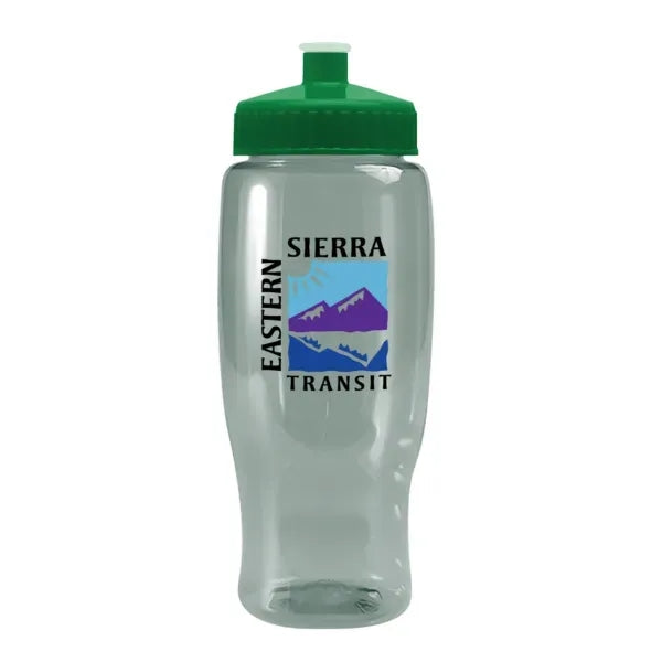 Pedal Pusher 27oz Recycled Transparent Contour Bottle w/Push