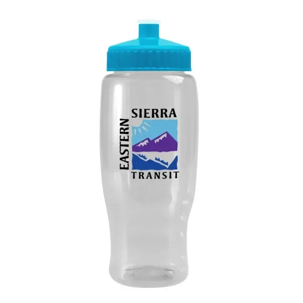 Pedal Pusher 27oz Recycled Transparent Contour Bottle w/Push