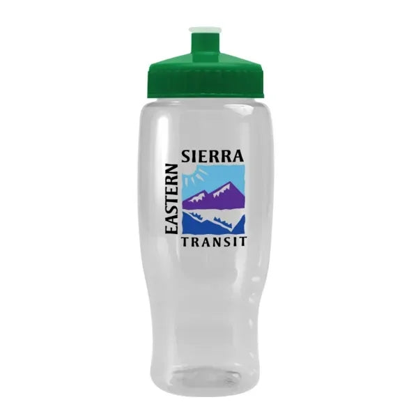 Pedal Pusher 27oz Recycled Transparent Contour Bottle w/Push