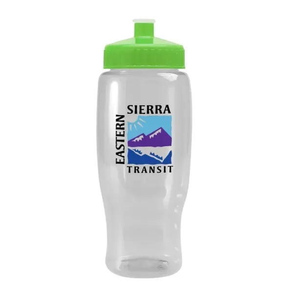 Pedal Pusher 27oz Recycled Transparent Contour Bottle w/Push