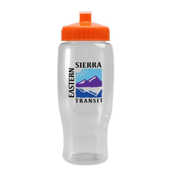 Pedal Pusher 27oz Recycled Transparent Contour Bottle w/Push