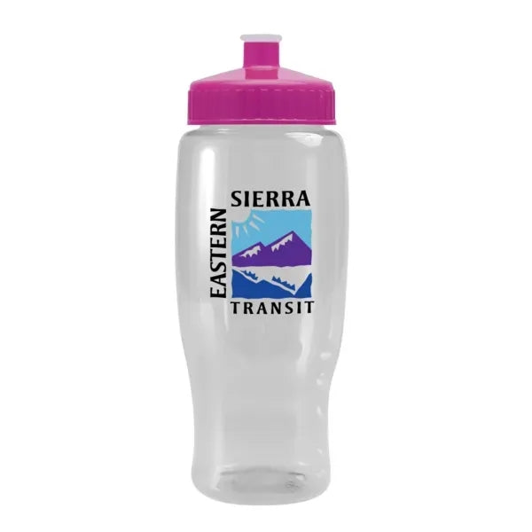 Pedal Pusher 27oz Recycled Transparent Contour Bottle w/Push