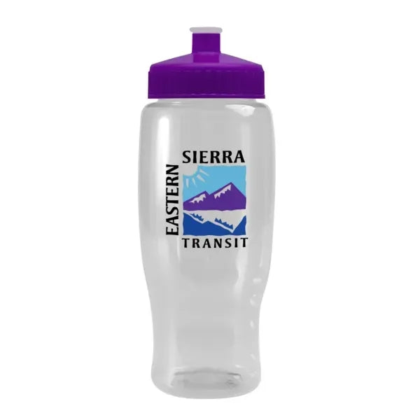 Pedal Pusher 27oz Recycled Transparent Contour Bottle w/Push