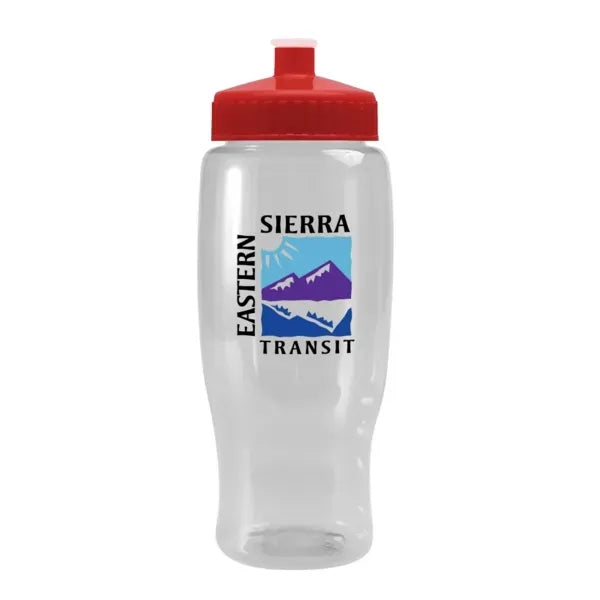 Pedal Pusher 27oz Recycled Transparent Contour Bottle w/Push