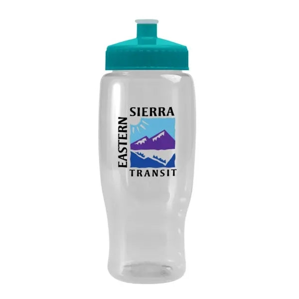 Pedal Pusher 27oz Recycled Transparent Contour Bottle w/Push