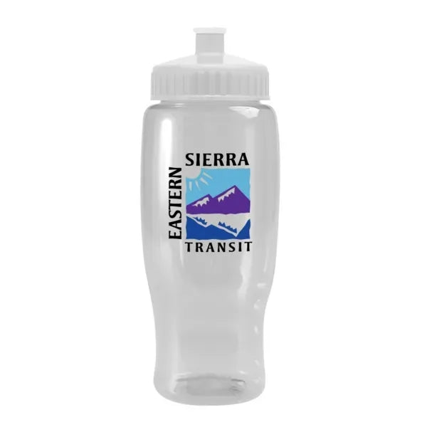 Pedal Pusher 27oz Recycled Transparent Contour Bottle w/Push