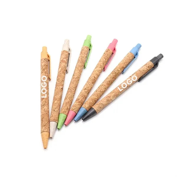 Recycled Cork Barrel Wheat Straw Grip Ballpoint Pen