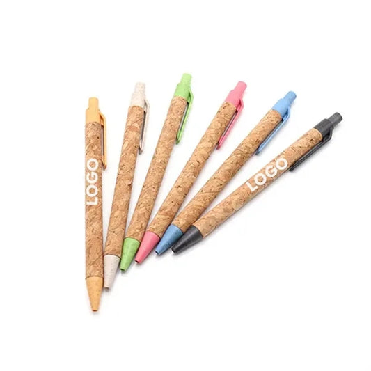 Recycled Cork Barrel Wheat Straw Grip Ballpoint Pen