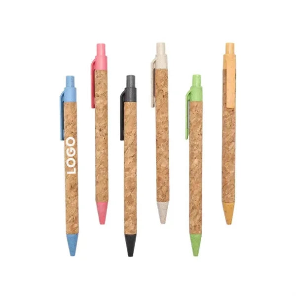 Recycled Cork Barrel Wheat Straw Grip Ballpoint Pen