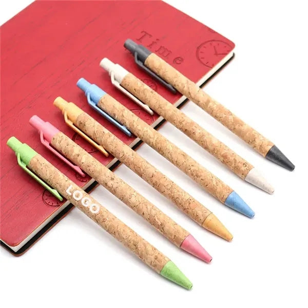 Recycled Cork Barrel Wheat Straw Grip Ballpoint Pen