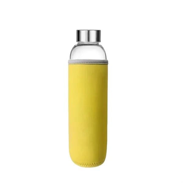 17 Oz Customizable Clear Glass Sports Water Bottle