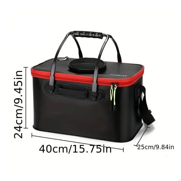 EVA Folding Fishing Outdoor Bucket with Mesh Lid