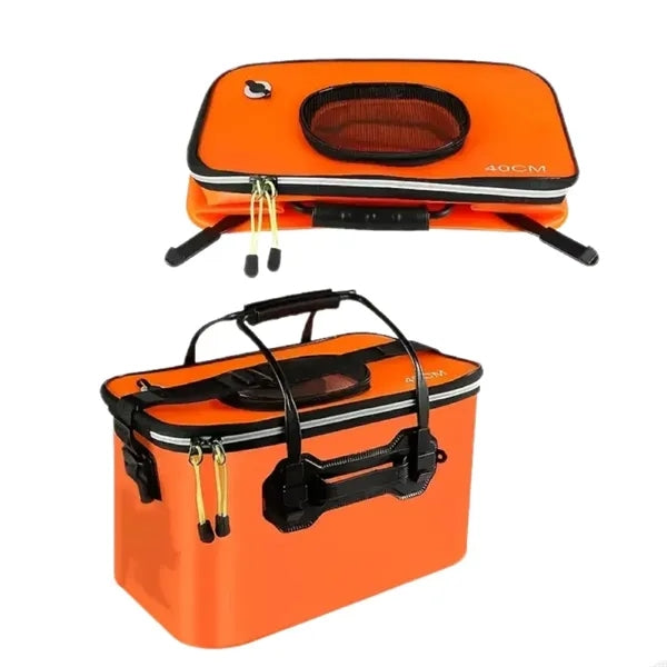 EVA Folding Fishing Outdoor Bucket with Mesh Lid