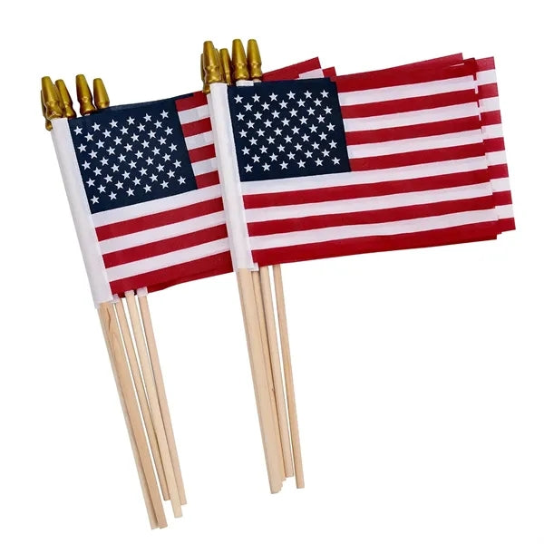 4x6 Inch American Hand Held Stick Flags