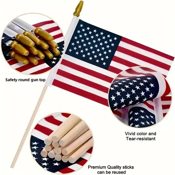 4x6 Inch American Hand Held Stick Flags