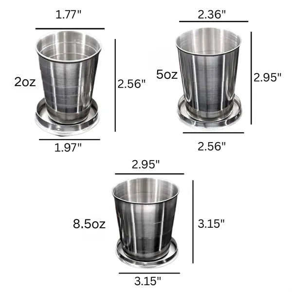 Portable Collapsible Stainless Steel Water Cup
