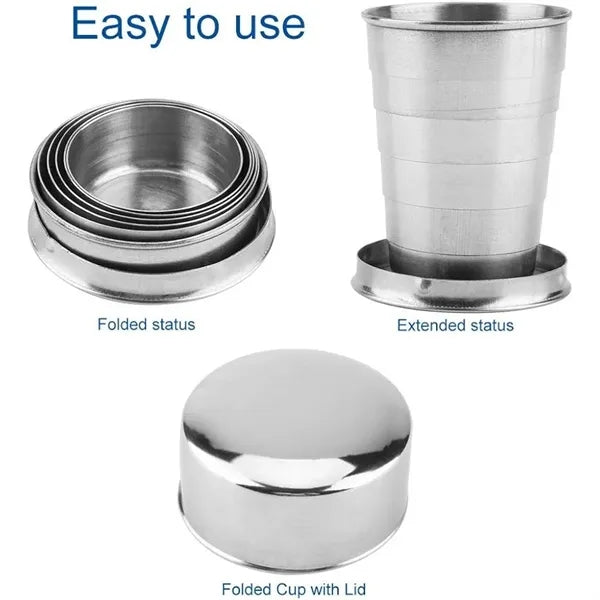 Portable Collapsible Stainless Steel Water Cup