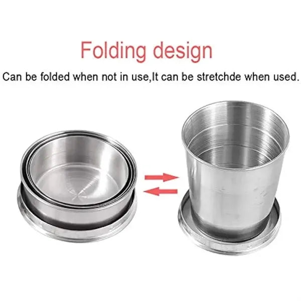 Portable Collapsible Stainless Steel Water Cup