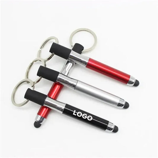 Touch Screen 3-in-1 Ballpoint Keychain Capacitive Stylus Pen