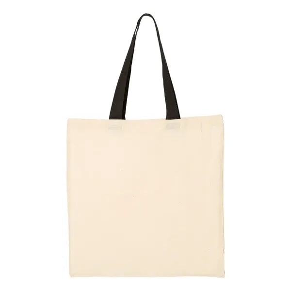 Q-Tees Economical Tote with Contrast-Color Handles