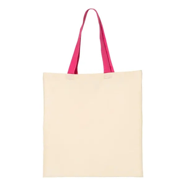 Q-Tees Economical Tote with Contrast-Color Handles