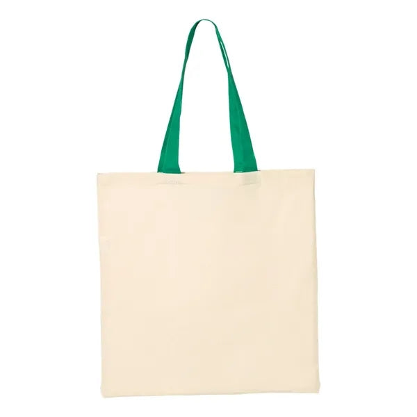 Q-Tees Economical Tote with Contrast-Color Handles