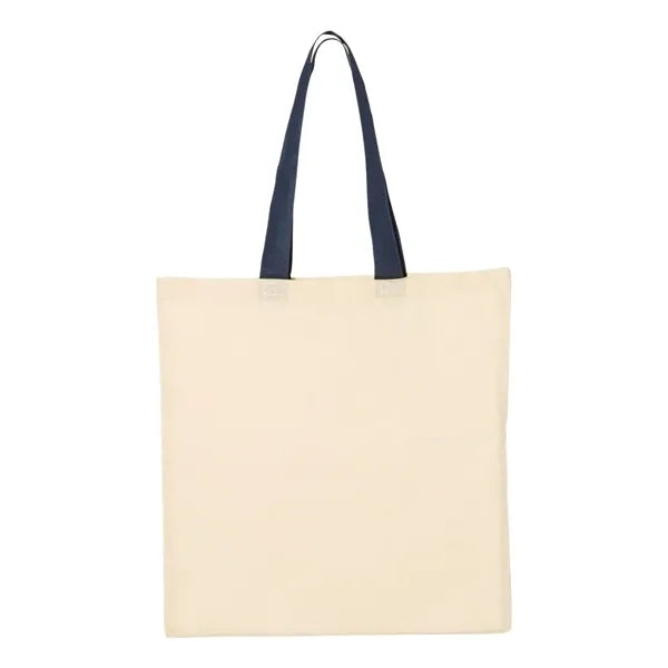 Q-Tees Economical Tote with Contrast-Color Handles