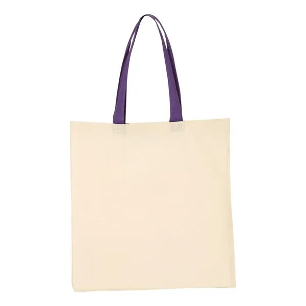 Q-Tees Economical Tote with Contrast-Color Handles