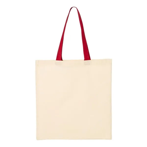 Q-Tees Economical Tote with Contrast-Color Handles