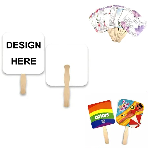 Sandwiched Hand Fan With Wooden Handle