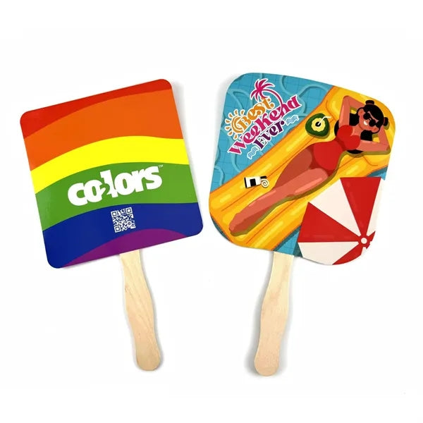 Sandwiched Hand Fan With Wooden Handle