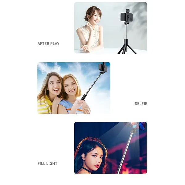 3 in 1 Bluetooth Selfie Stick Tripod with LED Fill Light