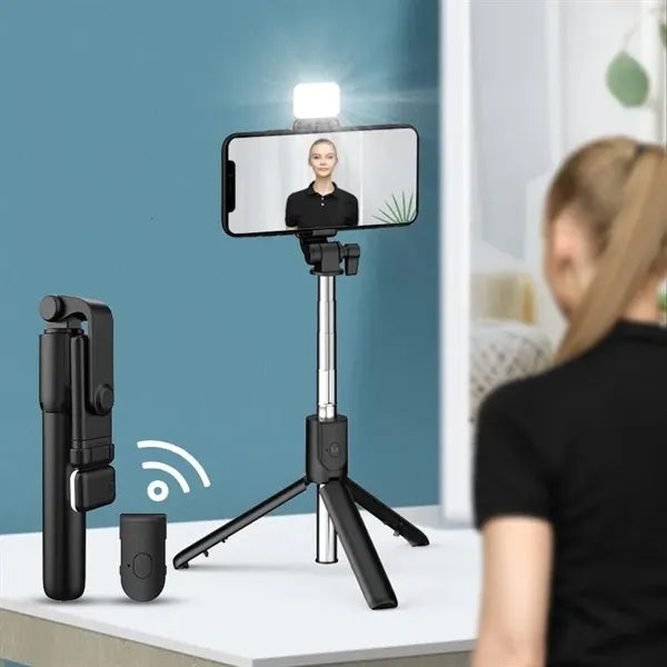3 in 1 Bluetooth Selfie Stick Tripod with LED Fill Light