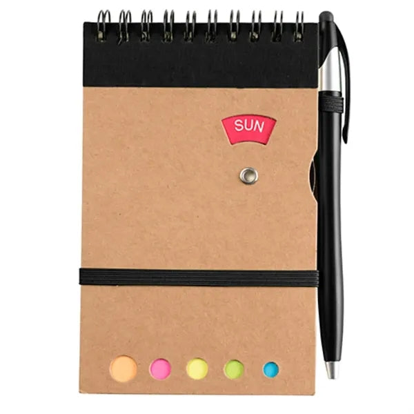 Jot & Go 3.75 x 5.75 Cardboard Spiral Journal with Pen