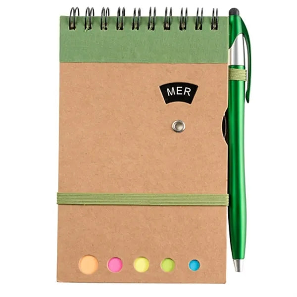Jot & Go 3.75 x 5.75 Cardboard Spiral Journal with Pen