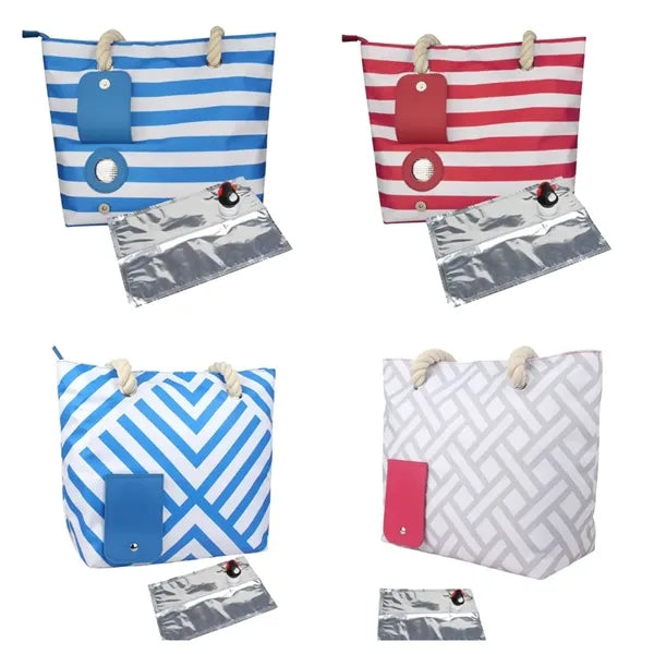 Beach Wine Tote Bag, Cooler Leakproof Insulated