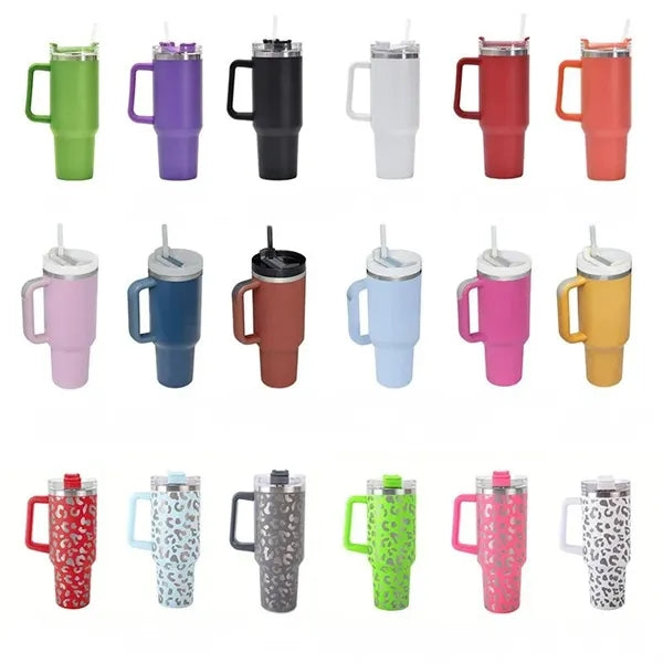 40oz Custom Stainless Steel insulatTumbler with Straw